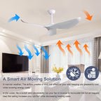 52 Inch Indoor Ceiling Fan With 6 Speed Remote
