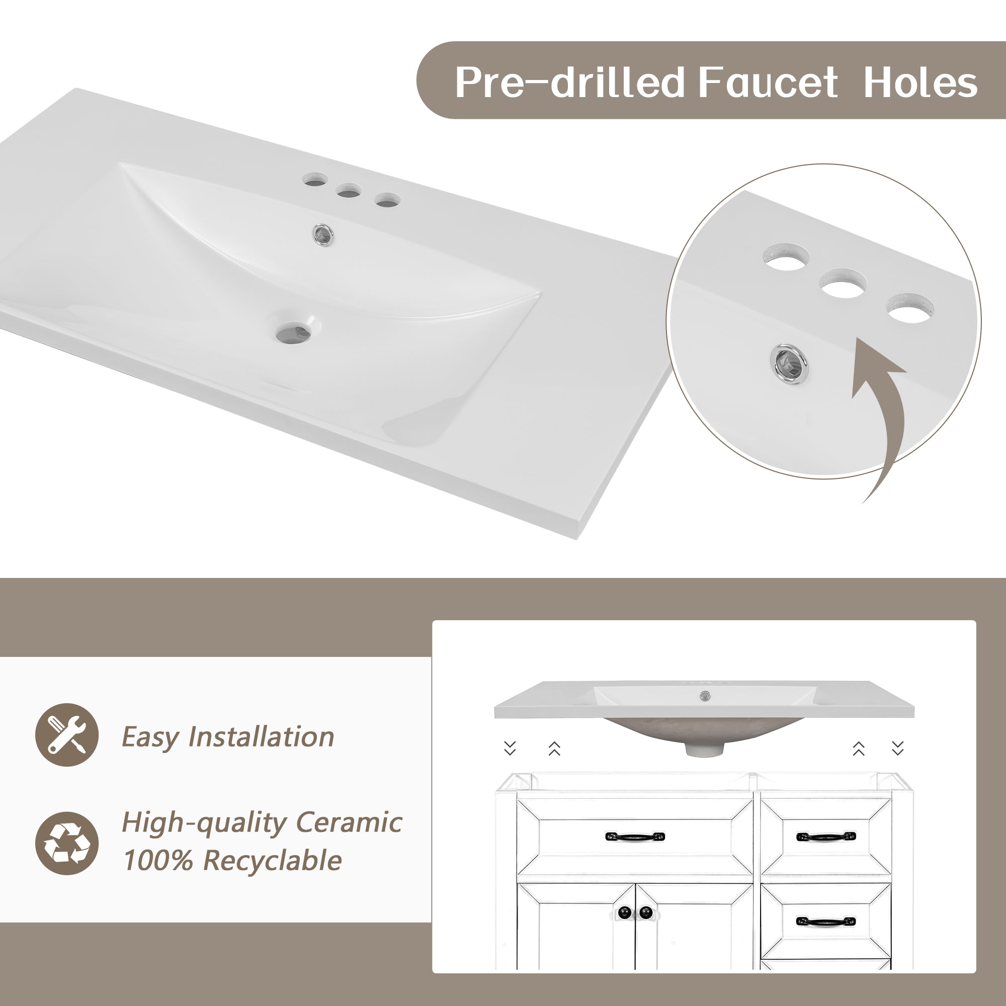 36" Bathroom Vanity with Sink Combo