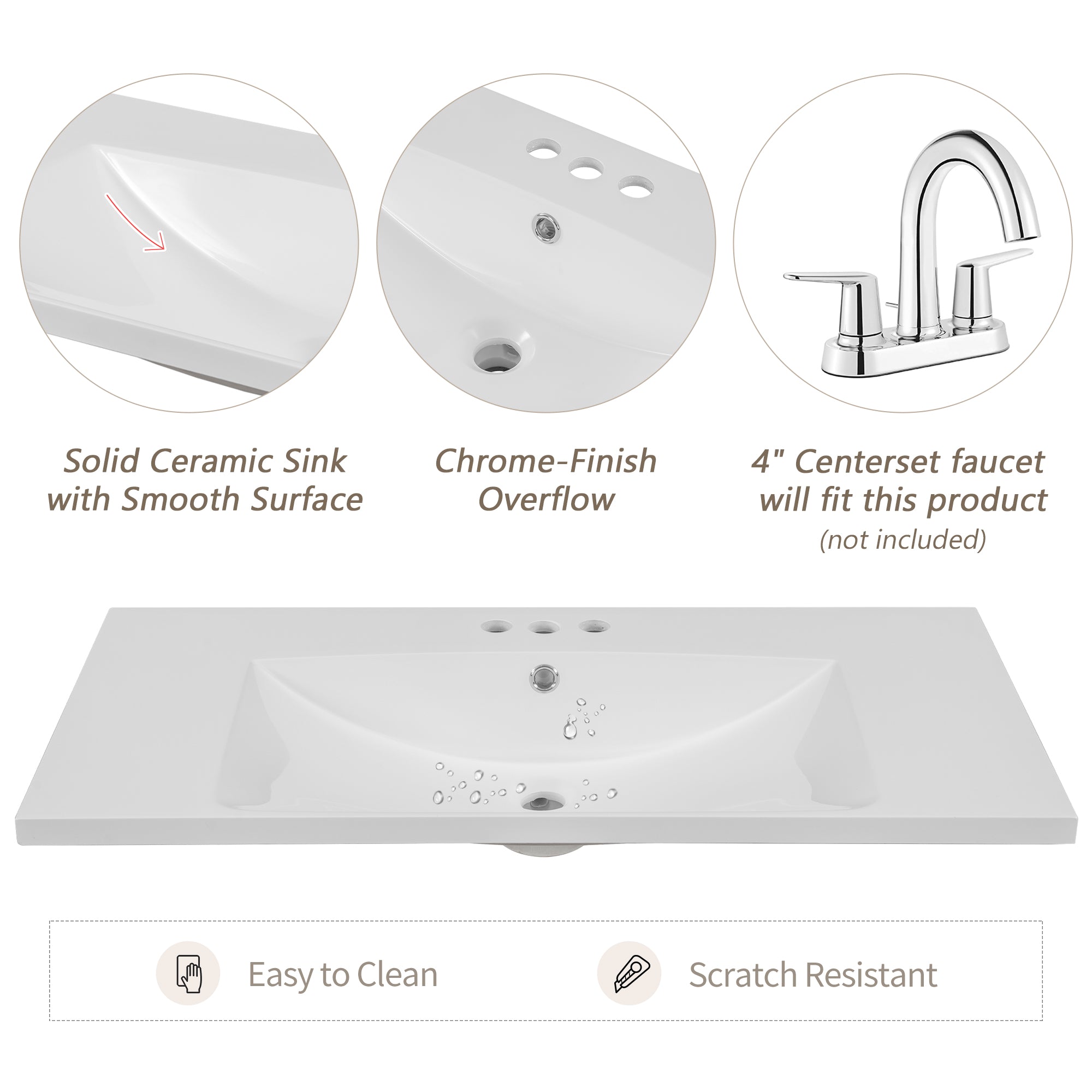 36" Bathroom Vanity with Sink Combo