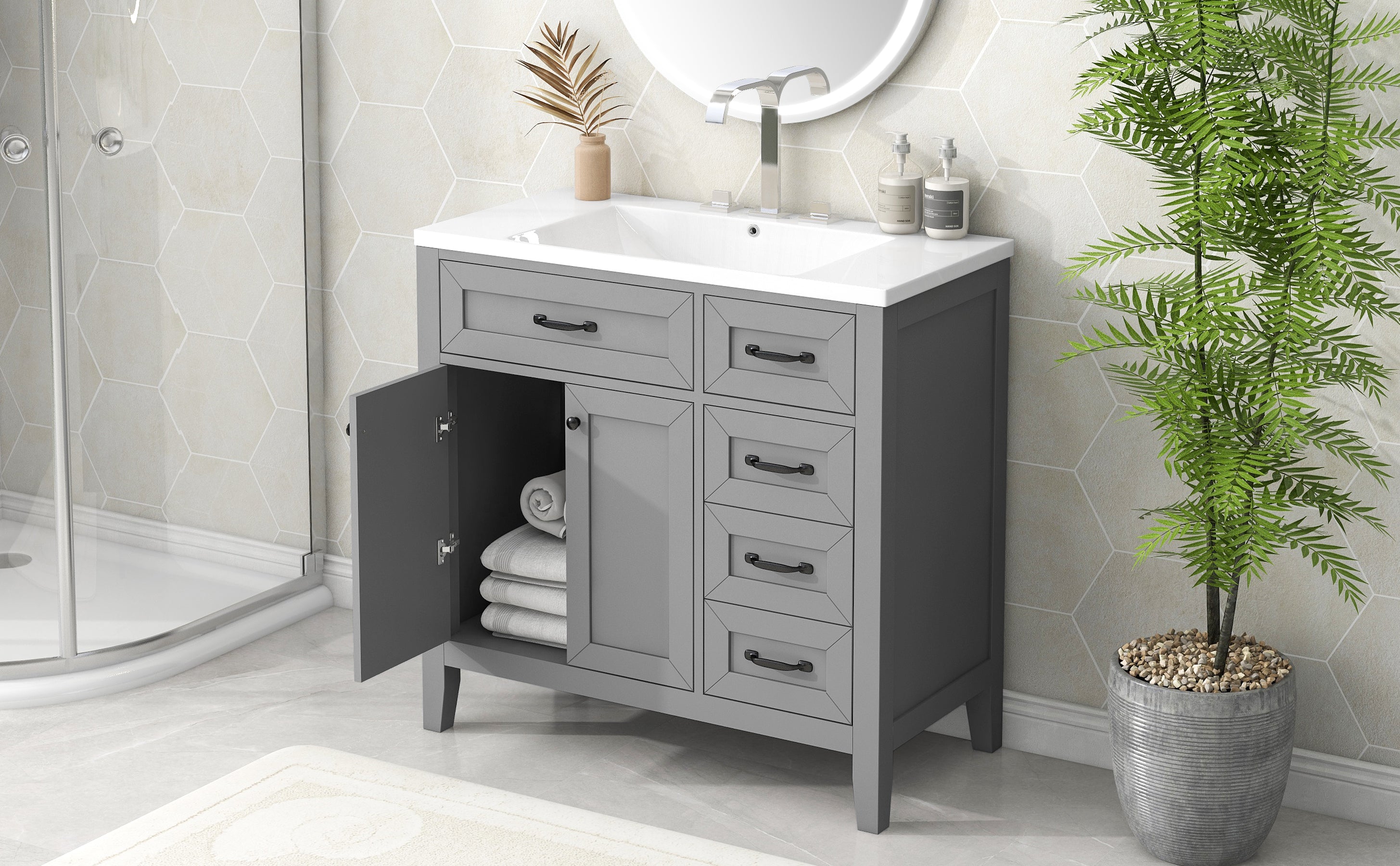 36" Bathroom Vanity with Sink Combo