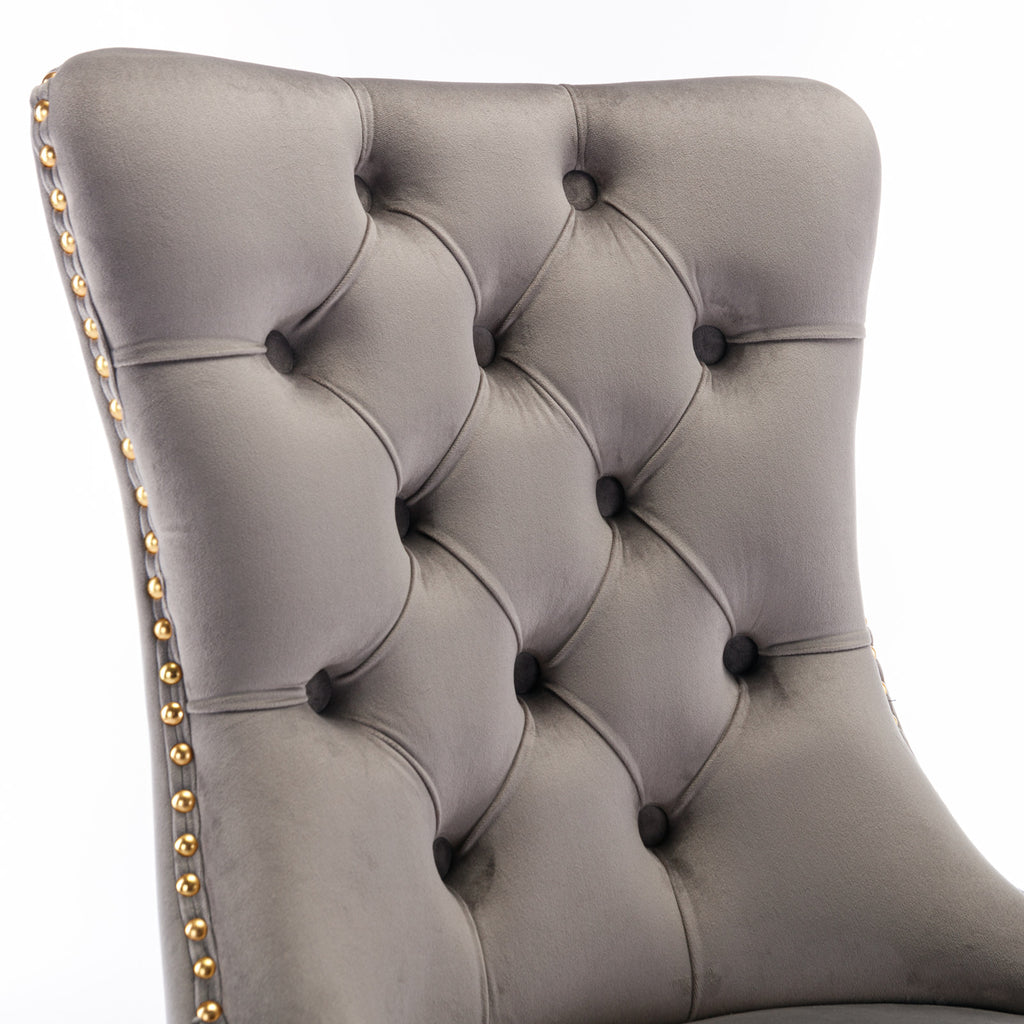 Nikki Collection Velvet Upholstered Dining Chair Set of 2