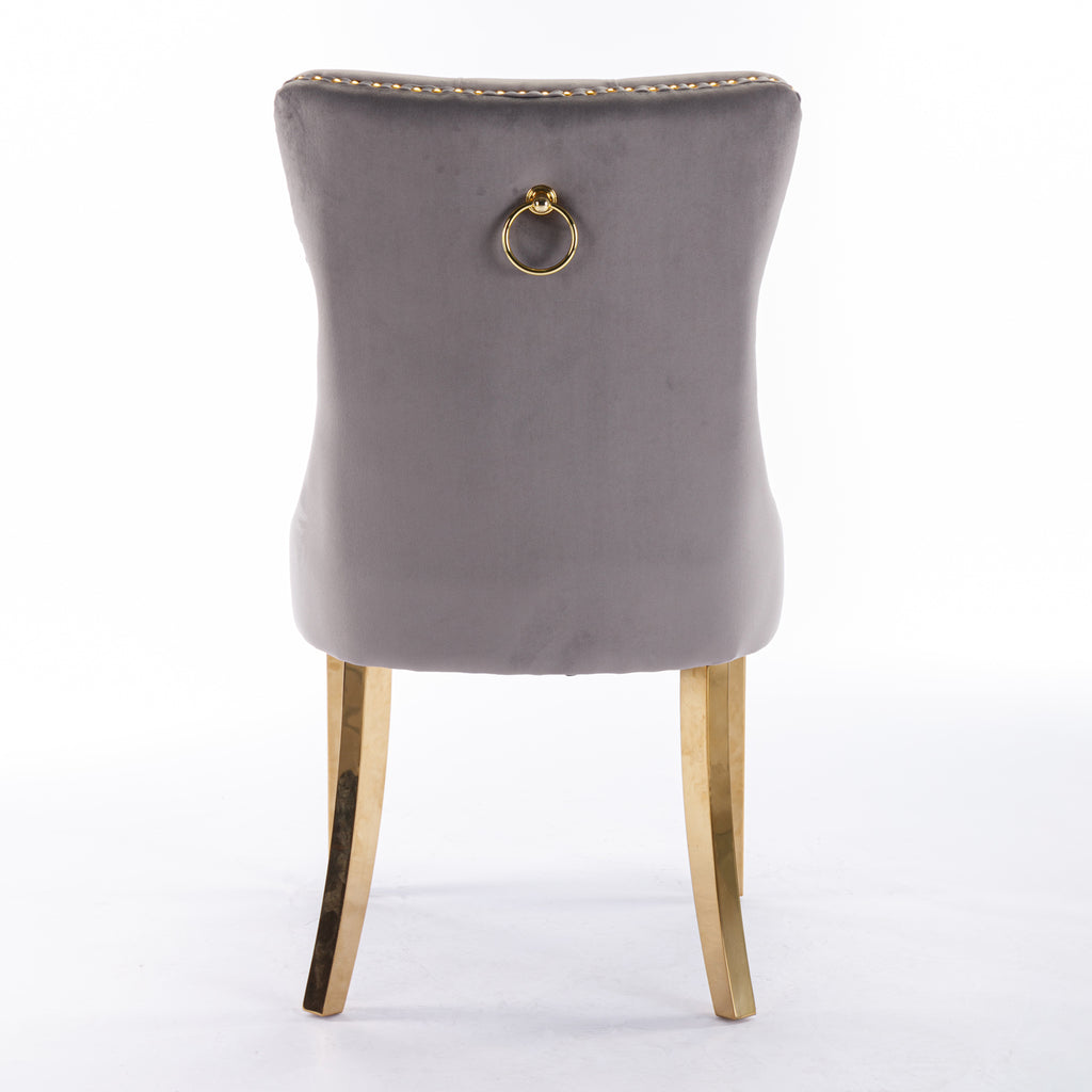 Nikki Collection Velvet Upholstered Dining Chair Set of 2