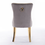 Nikki Collection Velvet Upholstered Dining Chair Set of 2