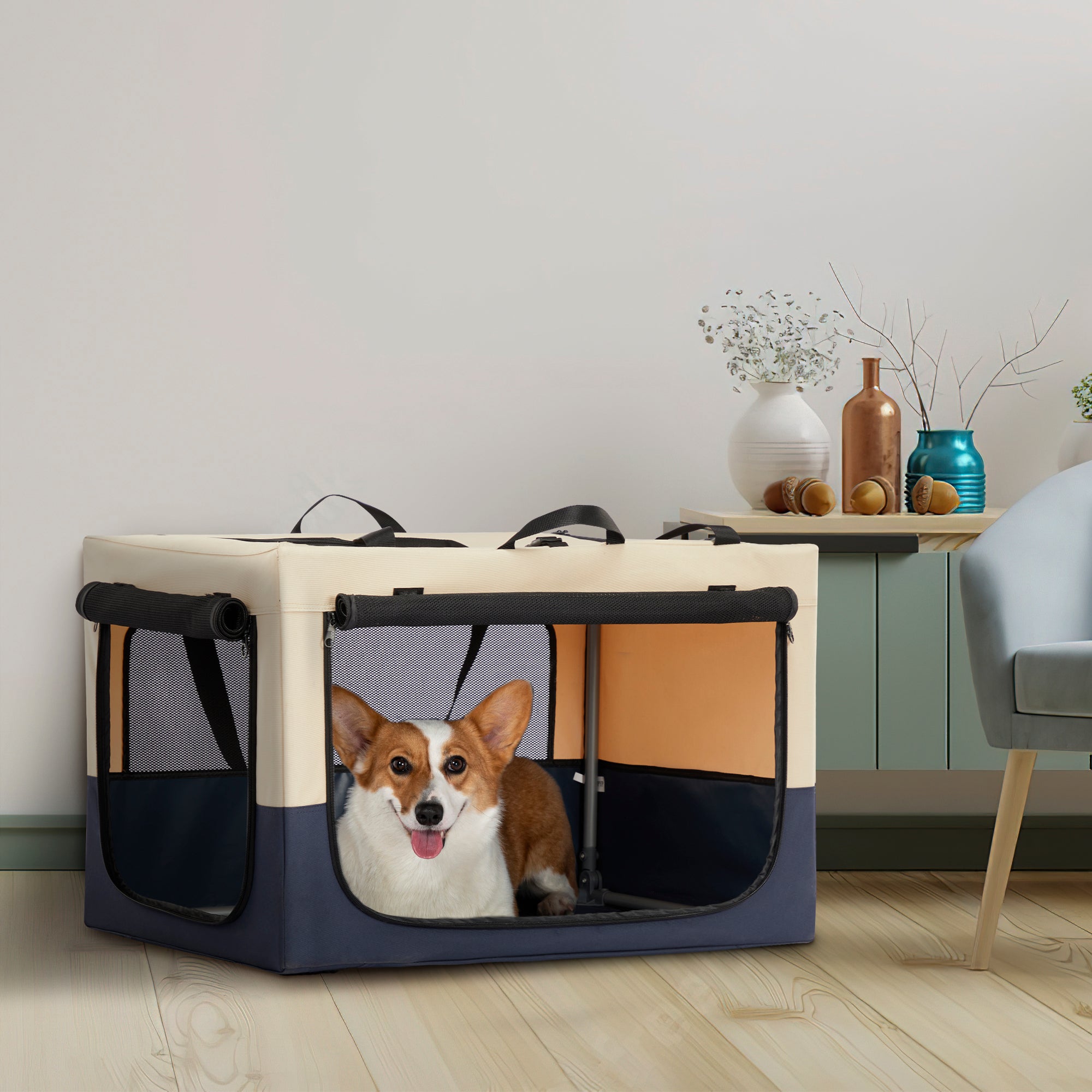 Adjustable Fabric Dog Crate for Dogs