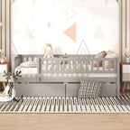 Full Size Daybed Wood Bed with Two Drawers