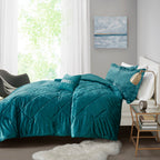 Full/Queen Velvet Comforter Set with Throw Pillow
