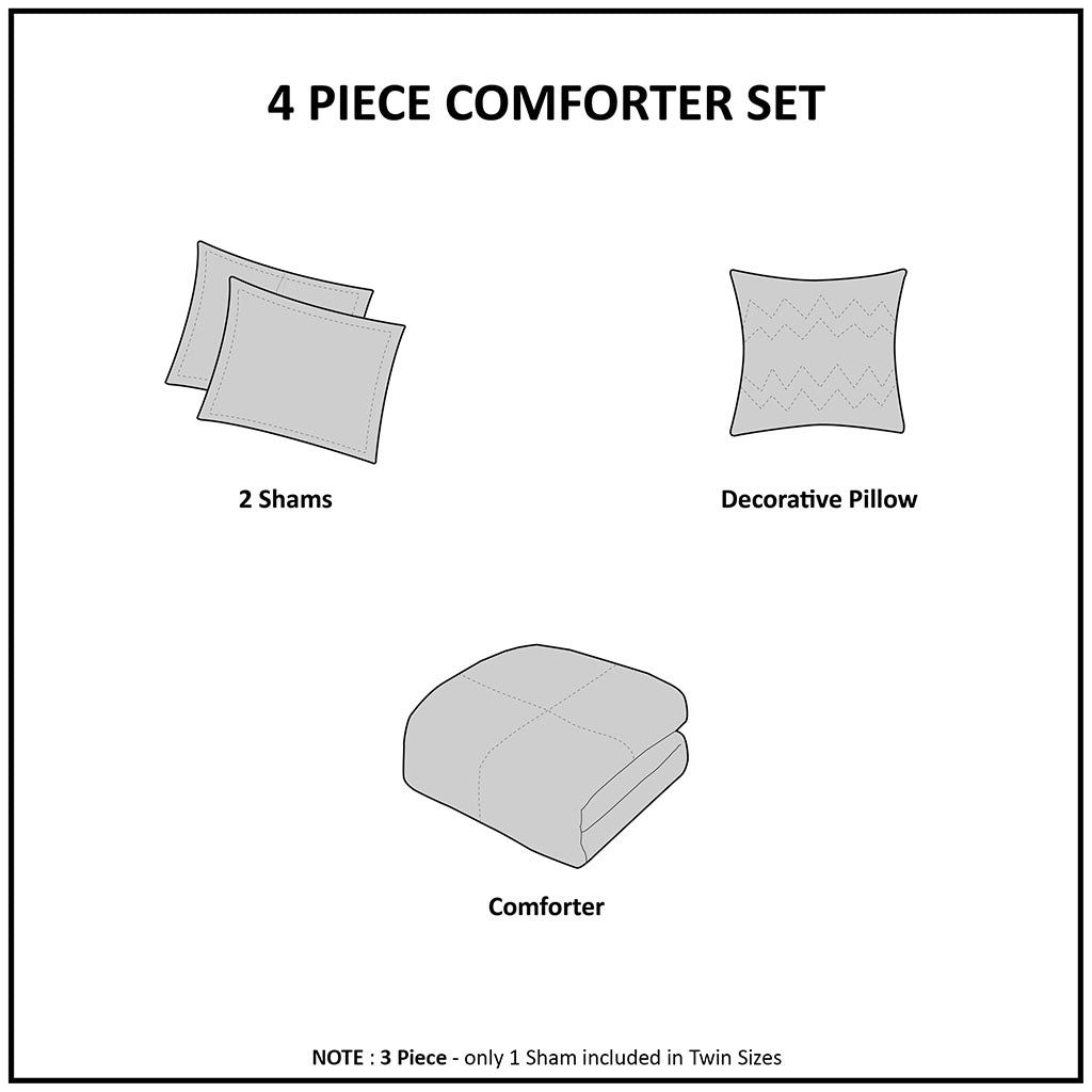 Twin/Twin XL Watercolor Tie Dye Printed Comforter Set