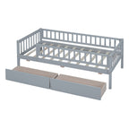Twin Size Daybed Wood Bed with Two Drawers