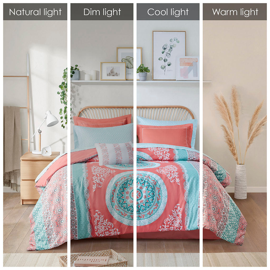Twin Boho Comforter Set with Bed Sheets