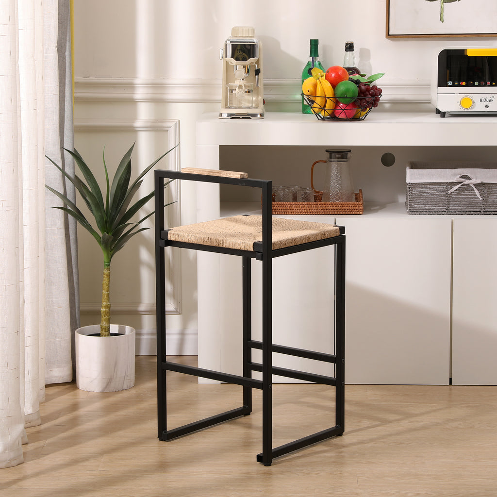Set of 2 Bar Stools with Back