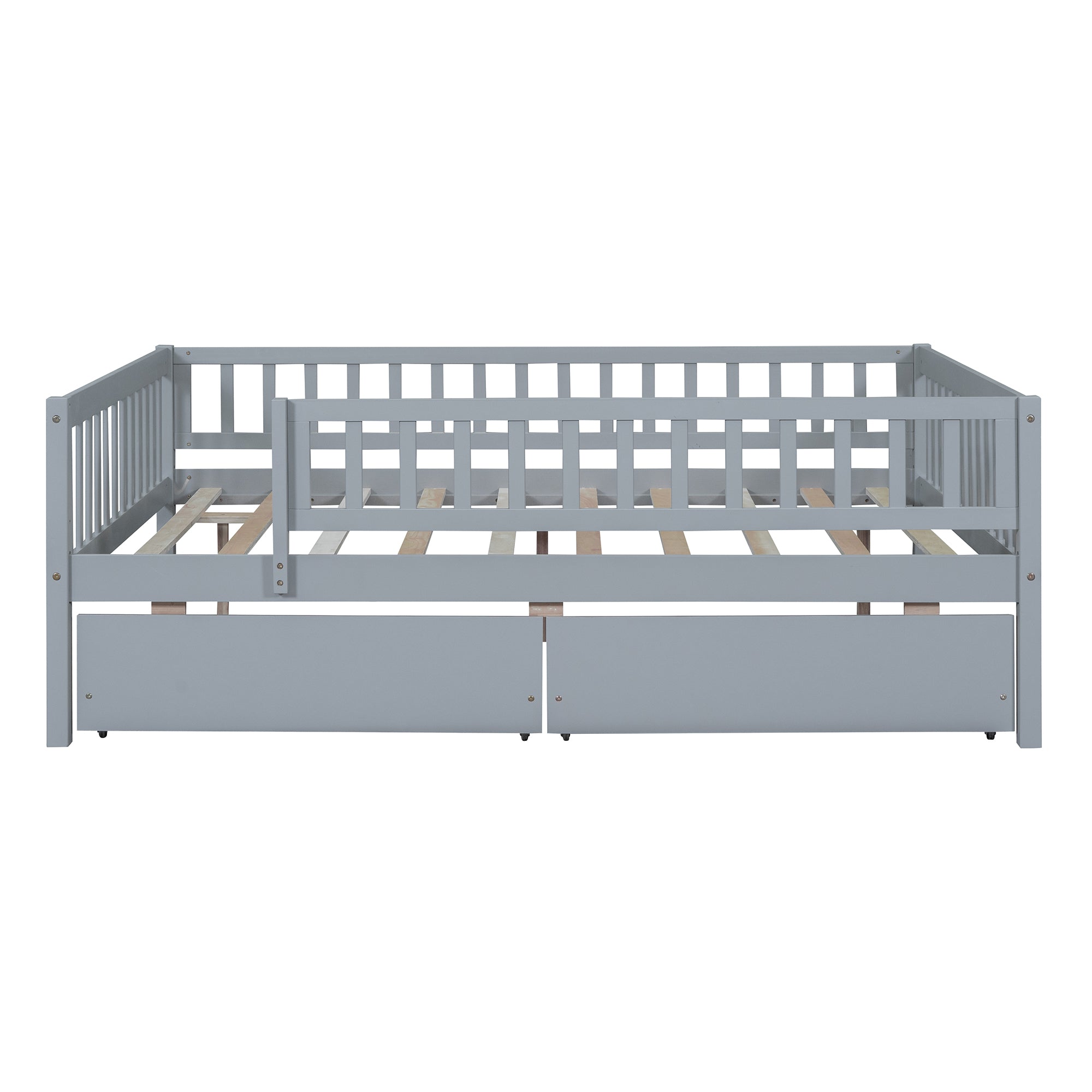 Full Size Daybed Wood Bed with Two Drawers