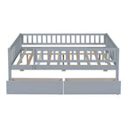 Full Size Daybed Wood Bed with Two Drawers