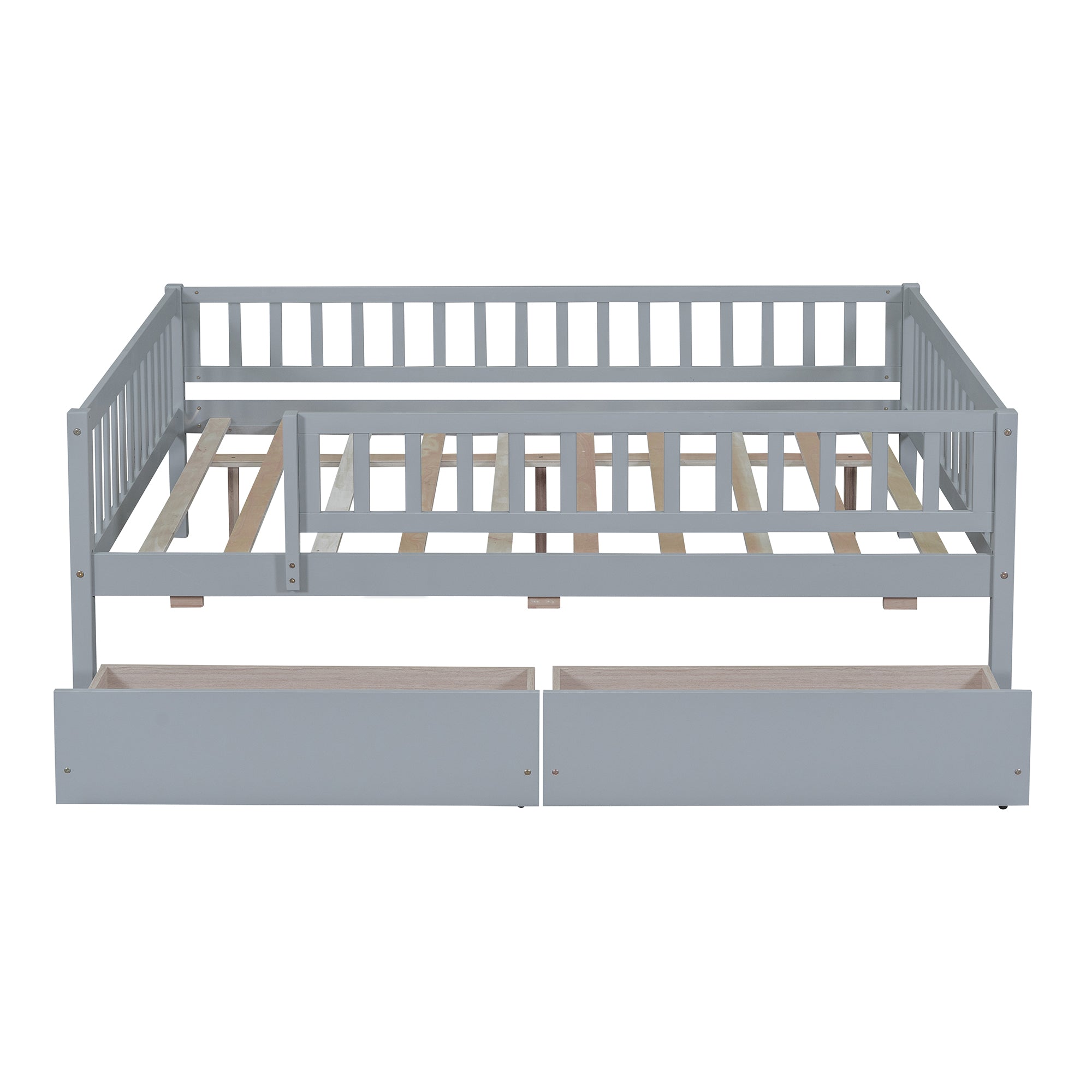 Full Size Daybed Wood Bed with Two Drawers