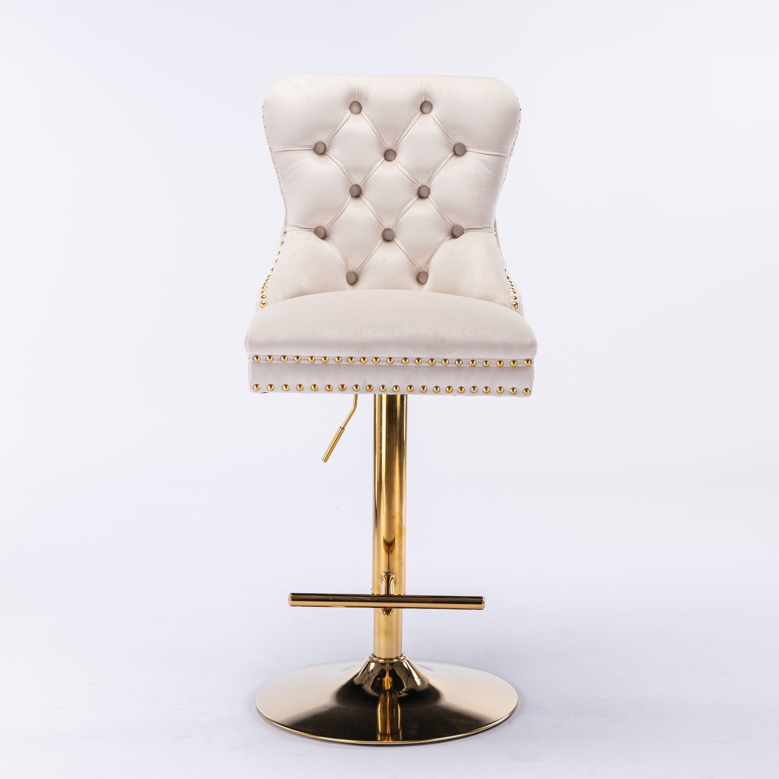 Thick Golden Swivel Velvet Barstools