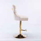 Thick Golden Swivel Velvet Barstools