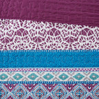 Full/Queen Reversible Quilt Set with Throw Pillows