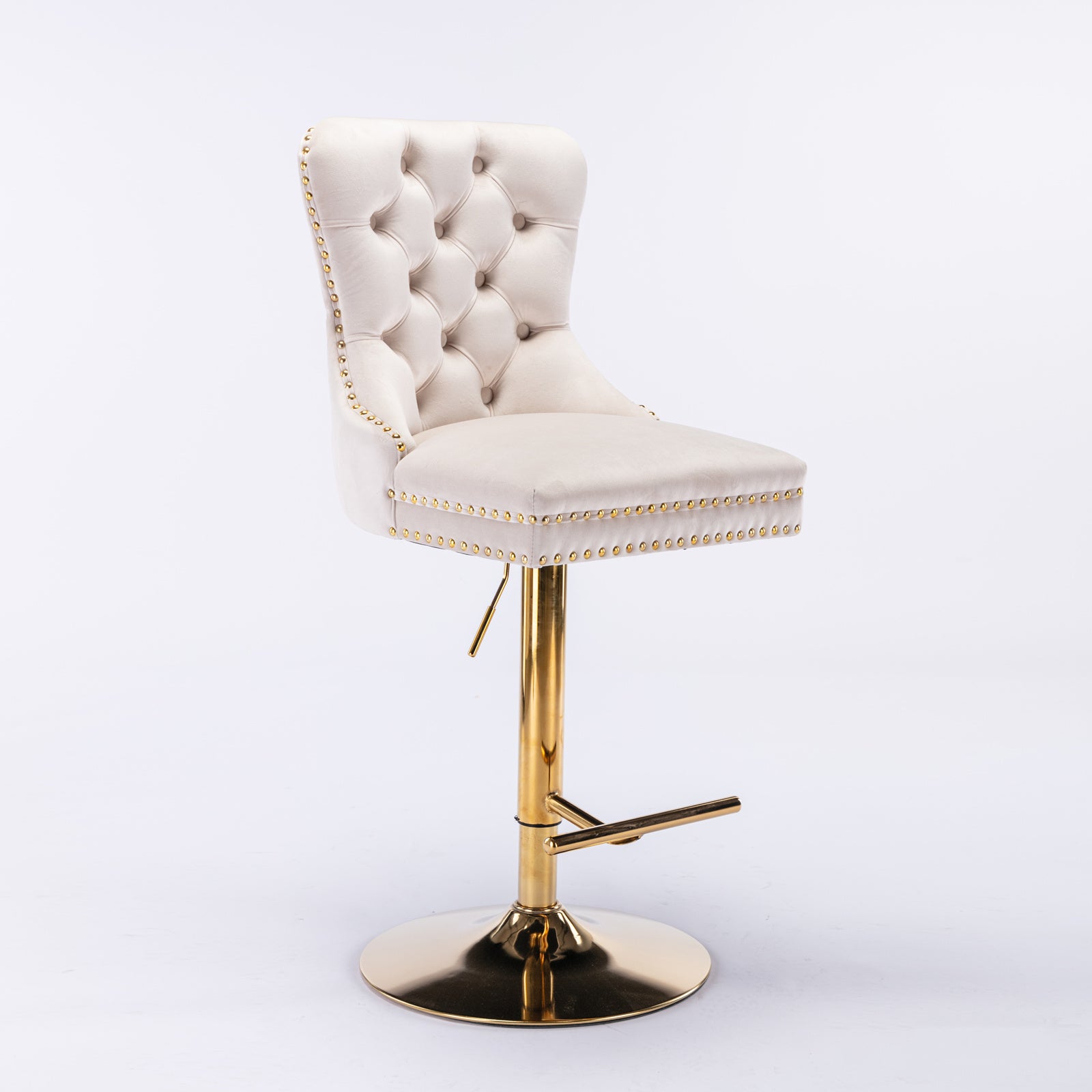 Thick Golden Swivel Velvet Barstools
