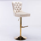 Thick Golden Swivel Velvet Barstools
