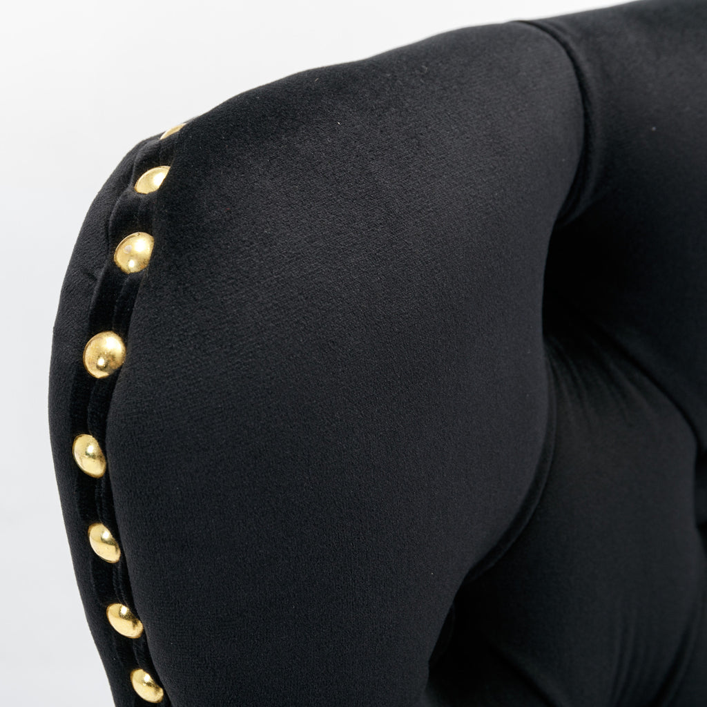 Thick Golden Swivel Velvet Barstools - Set of 2