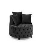 Velvet Upholstered Swivel Chair for Living Room