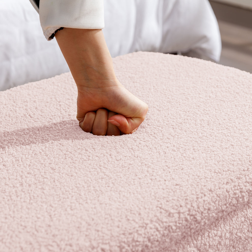 Pink Storage Ottoman Bench for End of Bed