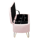 Pink Storage Ottoman Bench for End of Bed