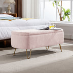 Pink Storage Ottoman Bench for End of Bed