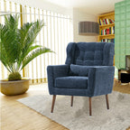 Modern Accent Chair in Dark Blue Chenille