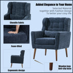 Modern Accent Chair in Dark Blue Chenille