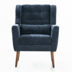 Modern Accent Chair in Dark Blue Chenille