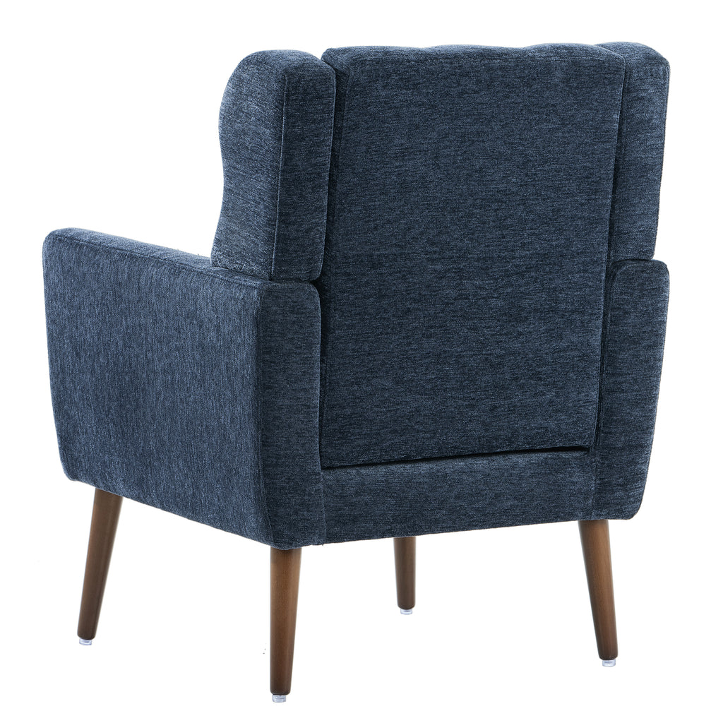Modern Accent Chair in Dark Blue Chenille