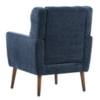 Modern Accent Chair in Dark Blue Chenille