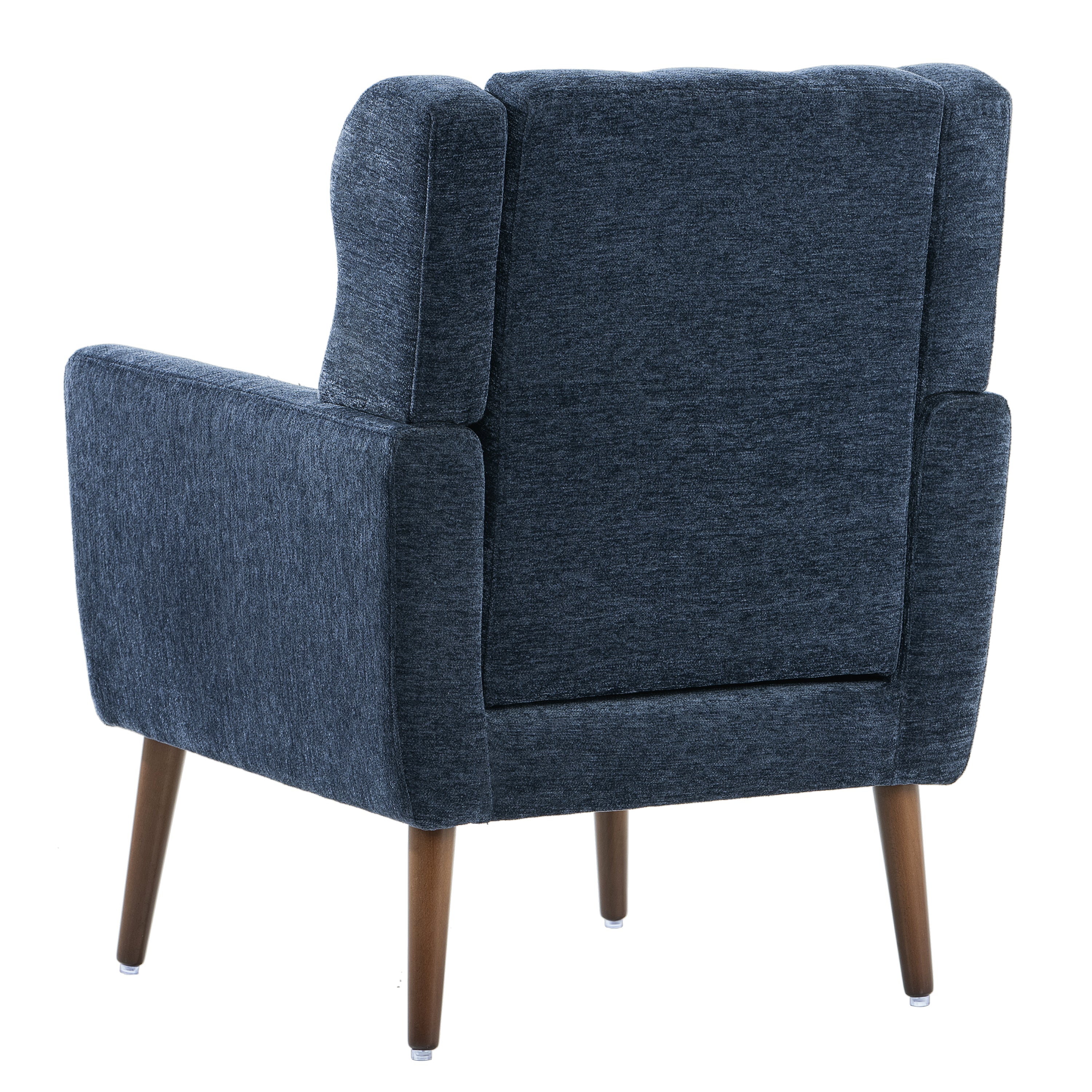 Modern Accent Chair in Dark Blue Chenille