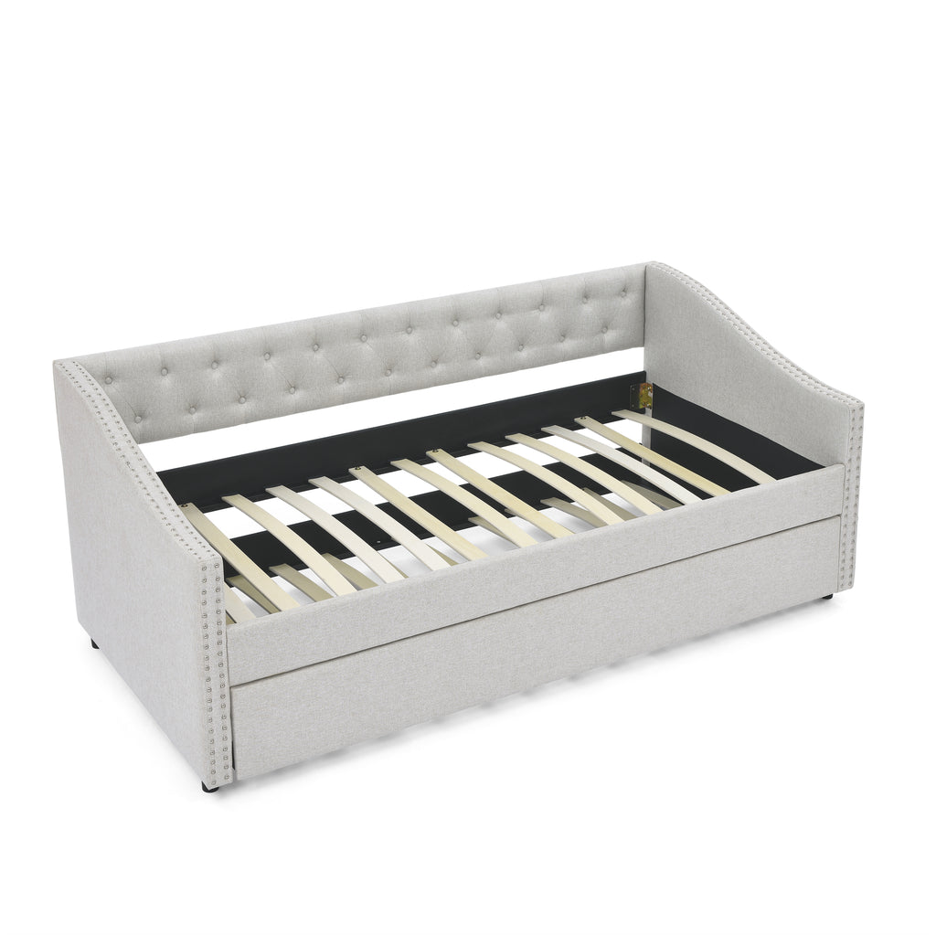 Twin Size Upholstered Daybed with Twin Size Trundle