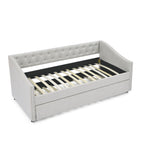 Twin Size Upholstered Daybed with Twin Size Trundle