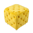 Yellow Modern Velvet Upholstered Ottoman