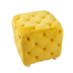 Yellow Modern Velvet Upholstered Ottoman