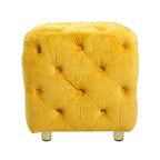 Yellow Modern Velvet Upholstered Ottoman