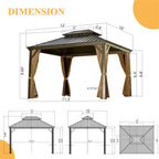 10' X 12' Hardtop Gazebo Outdoor Aluminum Gazebo