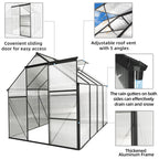 6x8 FT Polycarbonate Greenhouse