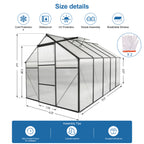 6x10 FT Polycarbonate Greenhouse