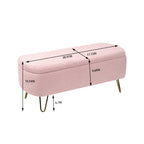 Pink Storage Ottoman Bench for End of Bed
