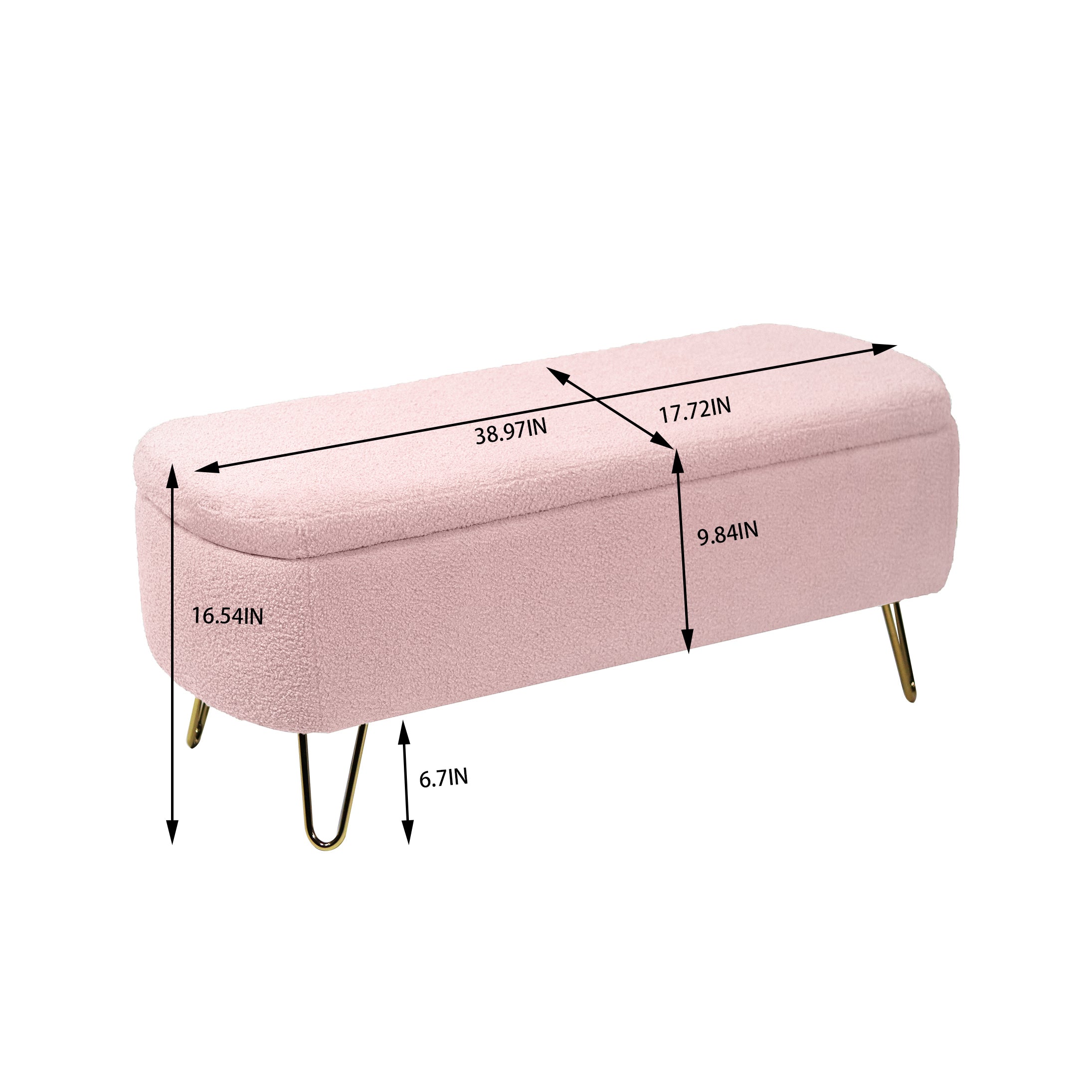 Pink Storage Ottoman Bench for End of Bed