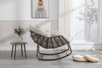 Outdoor Rattan Rocking Chair With Padded Cushion