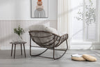 Outdoor Rattan Rocking Chair With Padded Cushion