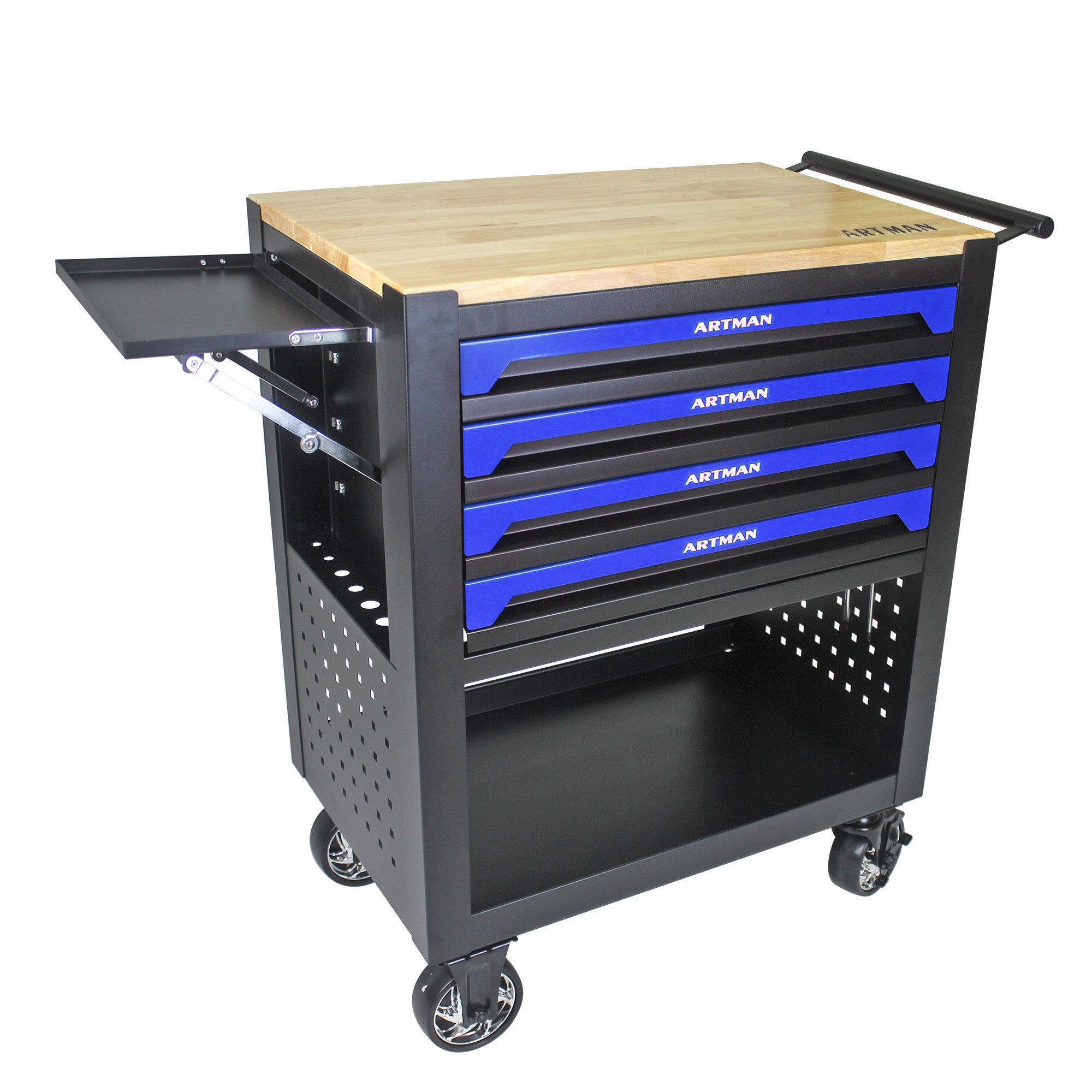 4 Drawers Multifunctional Tool Cart With Wheels