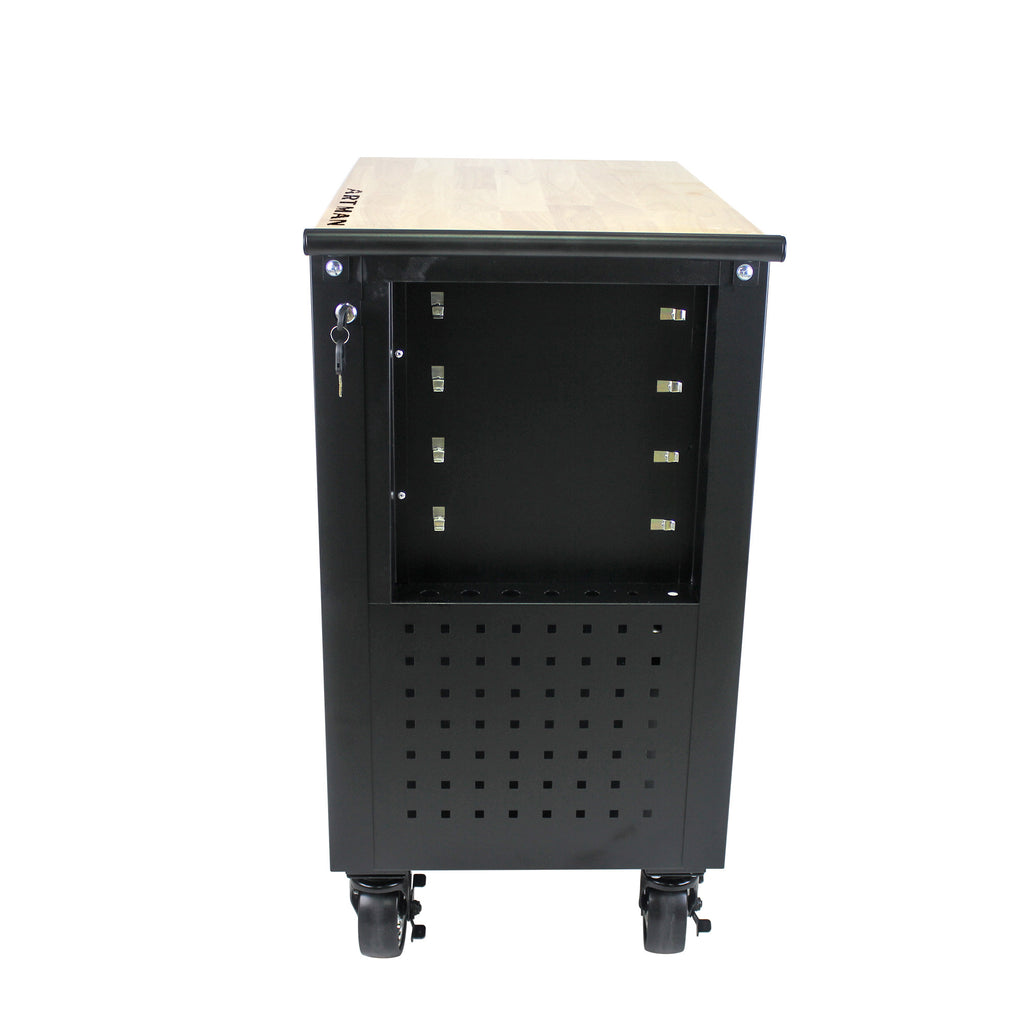 4 Drawers Multifunctional Tool Cart with Wheels and Wooden Top