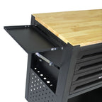 4 Drawers Multifunctional Tool Cart with Wheels and Wooden Top