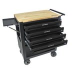 4 Drawers Multifunctional Tool Cart with Wheels and Wooden Top