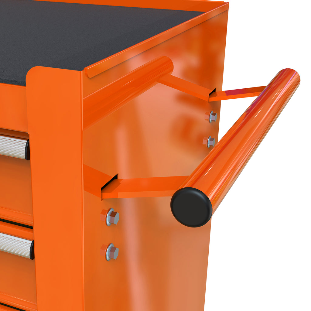 4 Drawers Multifunctional Tool Cart with Wheels - Orange